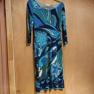 Emilio Pucci Keyhole turquoise dress